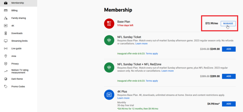 how to cancel youtube tv
