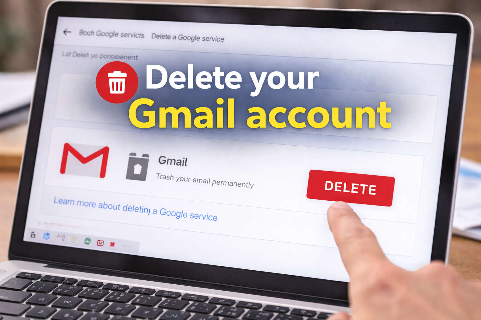 how to delete a gmail account